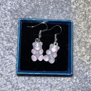 Pink gummy bear earrings